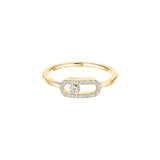 Move Uno Half Pavé Diamond Ring
