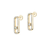 Move Uno Long Pavé Diamond Earrings