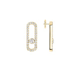 Move Uno Long Pavé Diamond Earrings