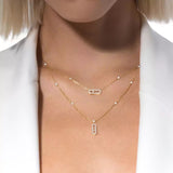 Move Uno 2 Rows Pavé Diamond Necklace