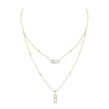 Move Uno 2 Rows Pavé Diamond Necklace