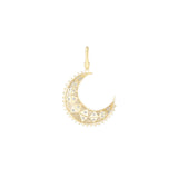 Mini Textured Gold Moon Charm