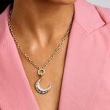 Mini Textured Gold Moon Charm