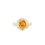 Hexed Citrine Ring
