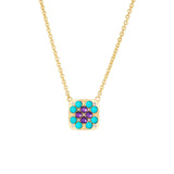 Granny Squares Iris Pendant Necklace