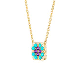 Granny Squares Iris Pendant Necklace