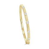 Oval Cut Diamond Ribbed Bangle