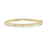 Oval Cut Diamond Ribbed Bangle