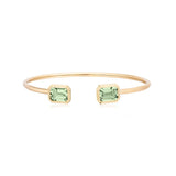 Manhattan Emerald Cut Prasiolite Open Edge Bracelet