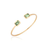 Manhattan Emerald Cut Prasiolite Open Edge Bracelet