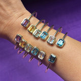 Manhattan Emerald Cut Prasiolite Open Edge Bracelet