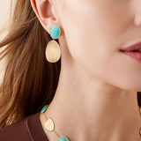 Lunaria Collection Double Drop Turquoise Earrings