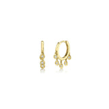 Diamond Dangle Huggie Earrings
