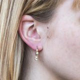 Diamond Dangle Huggie Earrings