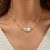 Baroque Pearl Paperclip Necklace