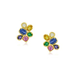 Multi Gemstone Cluster Earrings