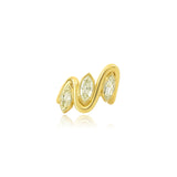 Step Cut Marquise Diamond Bypass Wave Ring
