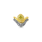 Double V-Shaped Cushion Diamond Ring