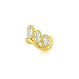 Step Cut Oval Diamond Sculpted Bypass Ring