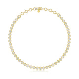 Round Diamond Bezel Prong Set Station Necklace