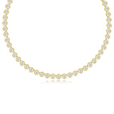 Round Diamond Bezel Prong Set Station Necklace