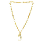 Oval & Step Cut Cushion Diamond Paperclip Charm Necklace