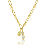 Oval & Step Cut Cushion Diamond Paperclip Charm Necklace
