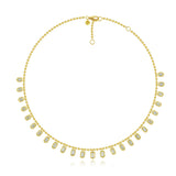 Step Cut Bullet Diamond Fringe Necklace