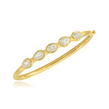 Oval & Pearl Diamond Mixed Shape Bangle