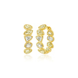 Light Yellow Mixed Shape Diamond Inside Out Hoop Earrings