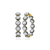 Black Gold Round Diamond Inside Out Hoop Earrings