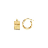 Small Round Ribbed Hoop Earrings