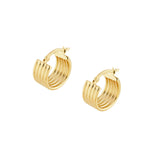 Small Round Ribbed Hoop Earrings