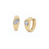 Slanted Marquise Diamond Huggie Earrings