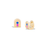 The Found Nest Huggie - Blue & Pink Sapphire, Amethyst