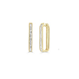 Baguette Diamond Rectangular Hoops