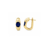 Oval Sapphire Huggie Earrings