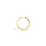 Found Pink & Orange Sapphire Ribbed Open Ring