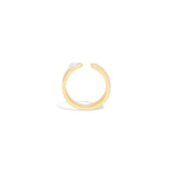 Found Rainbow Moonstone & Diamond Ribbed Open Ring