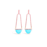Found Turquoise & Pink Sapphire Chandelier Drop Earrings