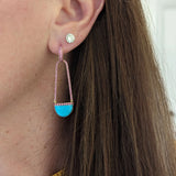 Found Turquoise & Pink Sapphire Chandelier Drop Earrings