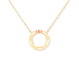 Crew Pink Sapphire Small Circle Pendant Necklace