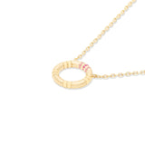 Crew Pink Sapphire Small Circle Pendant Necklace