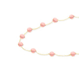 Found Pink Opal & Sapphire Cabochon Station Necklace