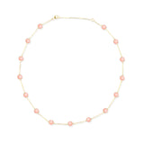 Found Pink Opal & Sapphire Cabochon Station Necklace
