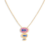 Found Large Amethyst & Blue & Pink Sapphire Nest Pendant Necklace