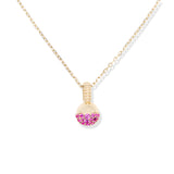 Revel Small Pink Sapphire Bobble Charm Necklace
