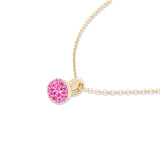 Revel Small Pink Sapphire Bobble Charm Necklace