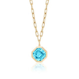 Manhattan Blue Topaz Octagon Pendant Necklace