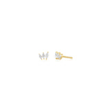 Diamond Marquise Mini Fan Stud Earrings